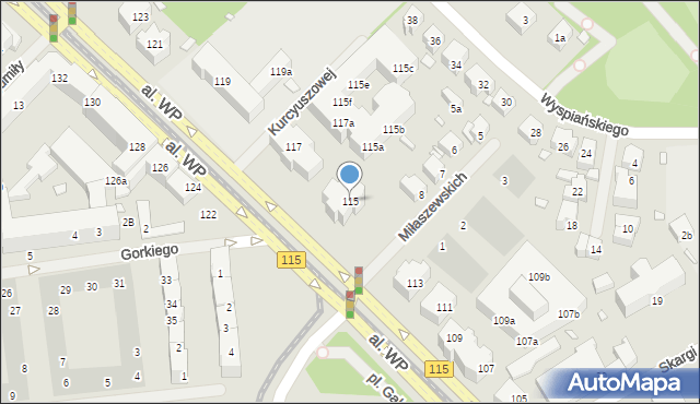Szczecin, Aleja Wojska Polskiego, 115, mapa Szczecina