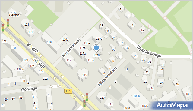 Szczecin, Aleja Wojska Polskiego, 115b, mapa Szczecina