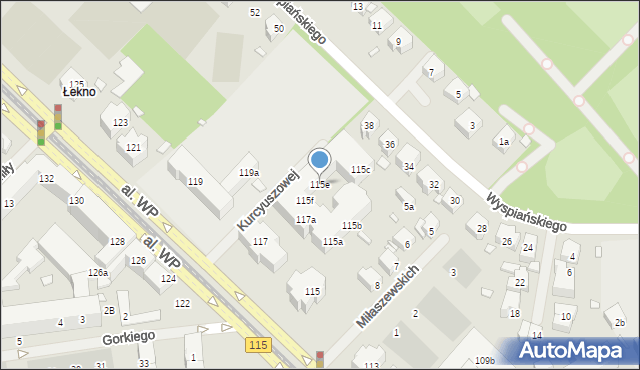 Szczecin, Aleja Wojska Polskiego, 115e, mapa Szczecina