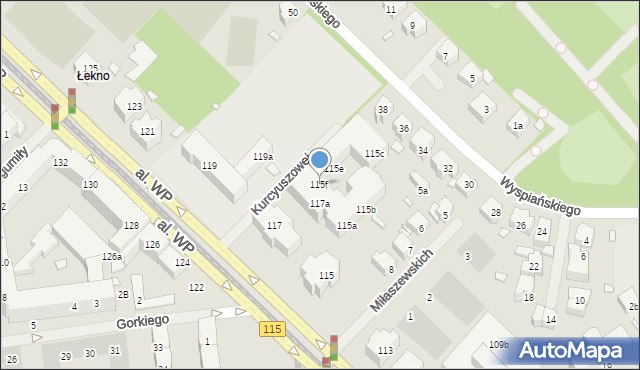 Szczecin, Aleja Wojska Polskiego, 115f, mapa Szczecina