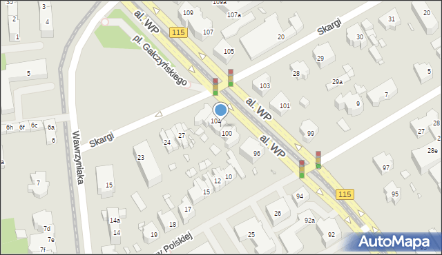 Szczecin, Aleja Wojska Polskiego, 102, mapa Szczecina