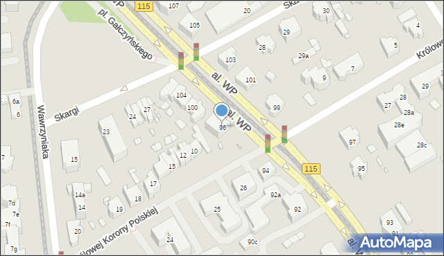 Szczecin, Aleja Wojska Polskiego, 96, mapa Szczecina