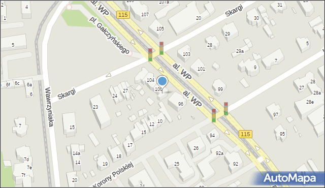 Szczecin, Aleja Wojska Polskiego, 98, mapa Szczecina