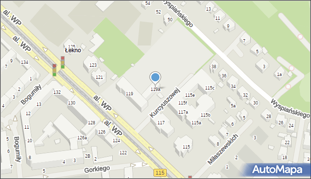 Szczecin, Aleja Wojska Polskiego, 119a, mapa Szczecina