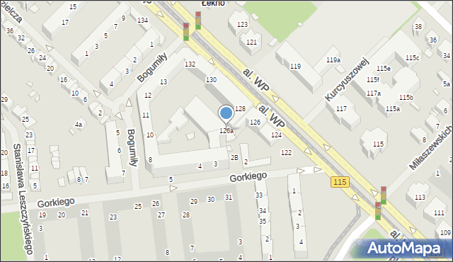 Szczecin, Aleja Wojska Polskiego, 126a, mapa Szczecina