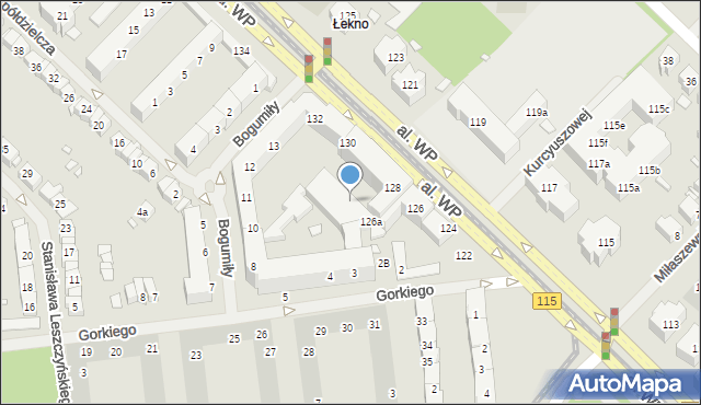 Szczecin, Aleja Wojska Polskiego, 128a, mapa Szczecina
