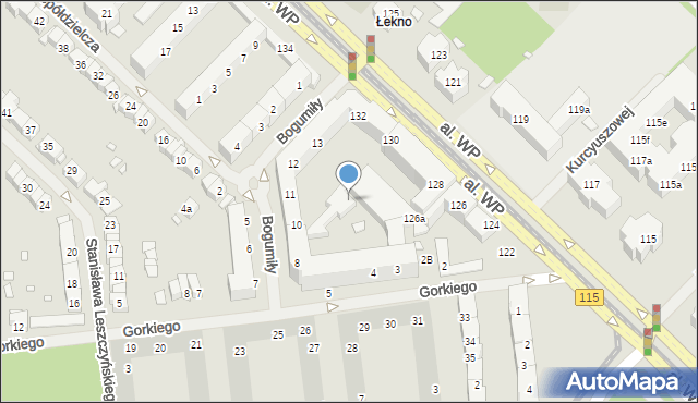 Szczecin, Aleja Wojska Polskiego, 128b, mapa Szczecina