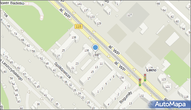 Szczecin, Aleja Wojska Polskiego, 136B, mapa Szczecina