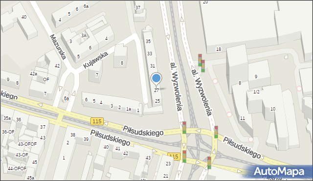 Szczecin, Aleja Wyzwolenia, 27, mapa Szczecina