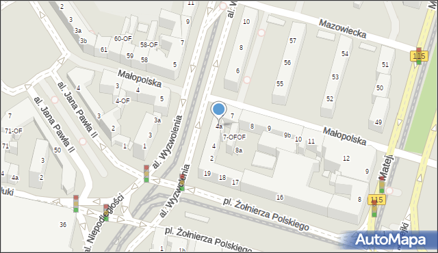 Szczecin, Aleja Wyzwolenia, 4a, mapa Szczecina