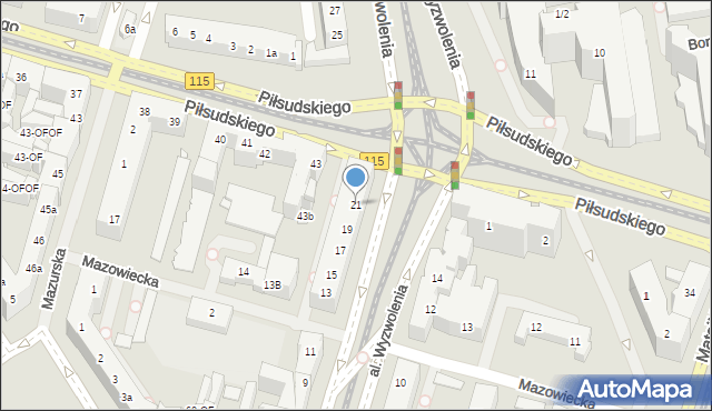 Szczecin, Aleja Wyzwolenia, 21, mapa Szczecina