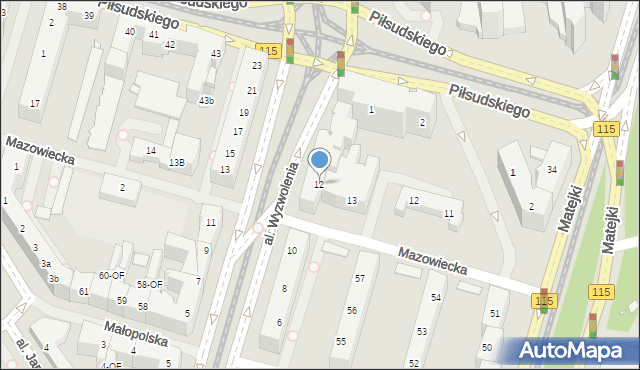 Szczecin, Aleja Wyzwolenia, 12, mapa Szczecina