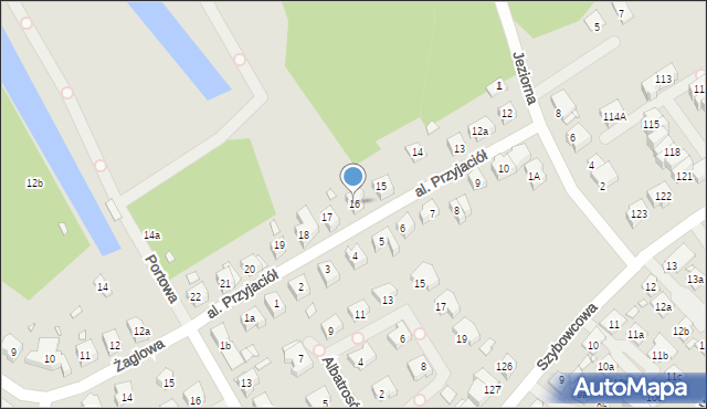 Szczecin, Aleja Przyjaciół, 16, mapa Szczecina