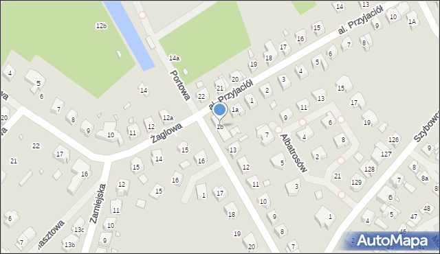 Szczecin, Aleja Przyjaciół, 1b, mapa Szczecina