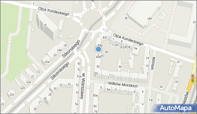 Szczecin, Aleja Bohaterów Warszawy, 82a, mapa Szczecina