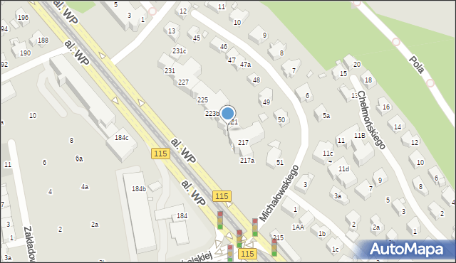 Szczecin, Aleja Wojska Polskiego, 223, mapa Szczecina