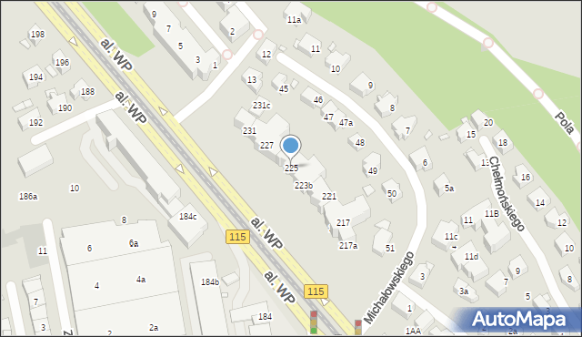 Szczecin, Aleja Wojska Polskiego, 225, mapa Szczecina