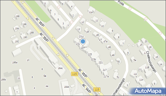 Szczecin, Aleja Wojska Polskiego, 227, mapa Szczecina
