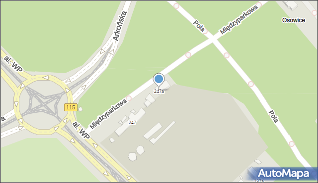 Szczecin, Aleja Wojska Polskiego, 247a, mapa Szczecina