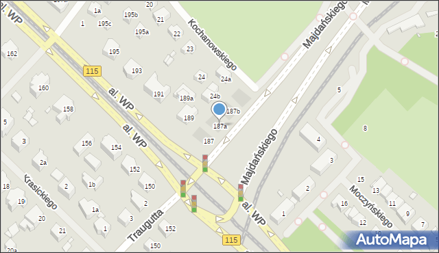 Szczecin, Aleja Wojska Polskiego, 187a, mapa Szczecina