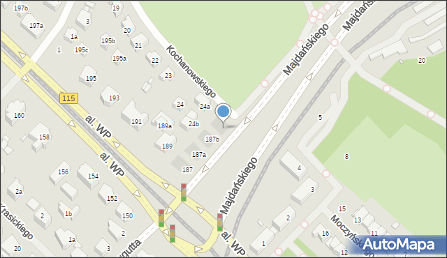 Szczecin, Aleja Wojska Polskiego, 187c, mapa Szczecina
