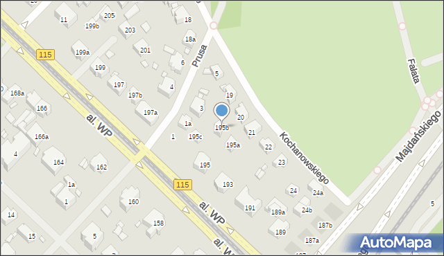 Szczecin, Aleja Wojska Polskiego, 195b, mapa Szczecina
