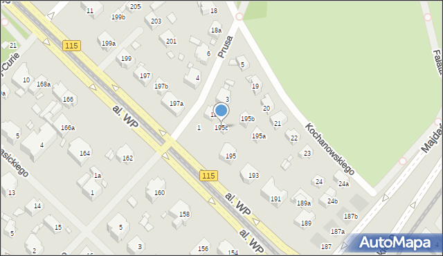 Szczecin, Aleja Wojska Polskiego, 195c, mapa Szczecina