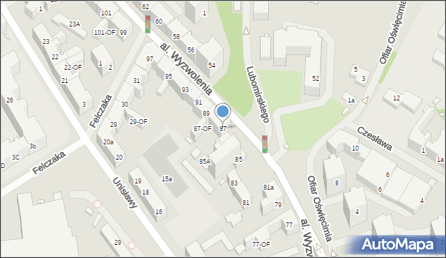 Szczecin, Aleja Wyzwolenia, 87, mapa Szczecina