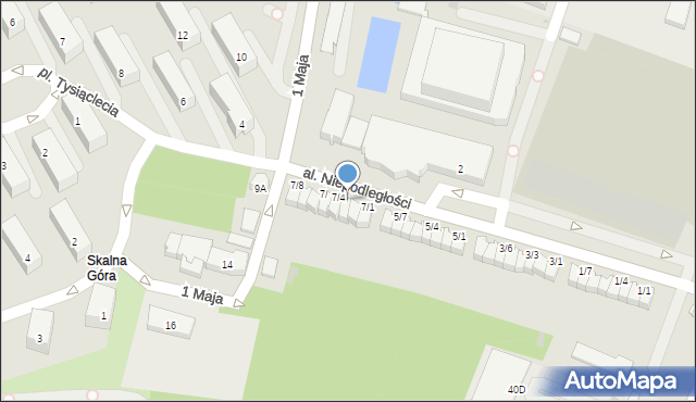 Tarnobrzeg, Aleja Niepodległości, 7/3, mapa Tarnobrzegu