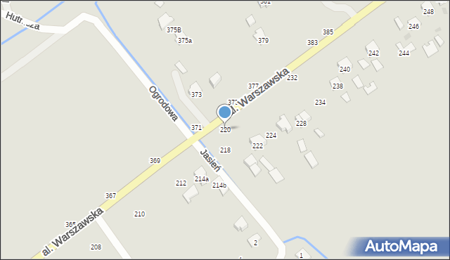 Tarnobrzeg, Aleja Warszawska, 220, mapa Tarnobrzegu