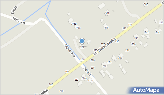 Tarnobrzeg, Aleja Warszawska, 373, mapa Tarnobrzegu