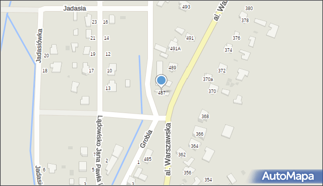 Tarnobrzeg, Aleja Warszawska, 487, mapa Tarnobrzegu