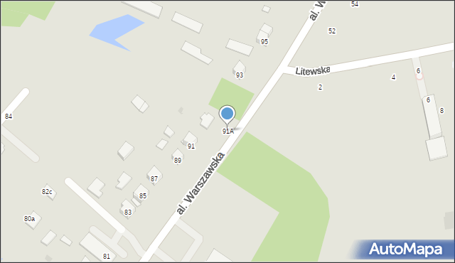 Tarnobrzeg, Aleja Warszawska, 91A, mapa Tarnobrzegu