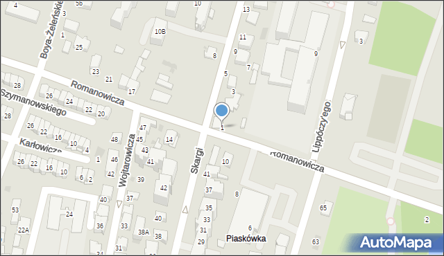 Tarnów, Aleja Piaskowa, 1, mapa Tarnów