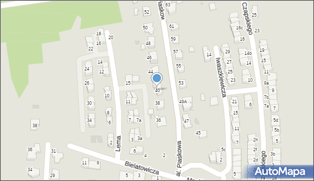 Tarnów, Aleja Piaskowa, 40, mapa Tarnów