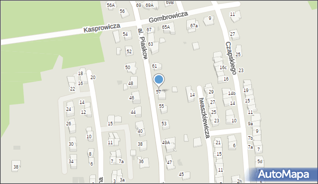 Tarnów, Aleja Piaskowa, 57, mapa Tarnów