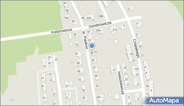 Tarnów, Aleja Piaskowa, 61, mapa Tarnów