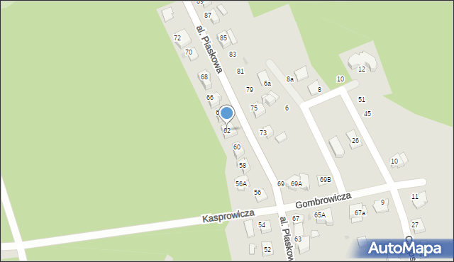 Tarnów, Aleja Piaskowa, 62, mapa Tarnów