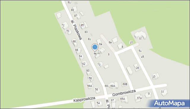 Tarnów, Aleja Piaskowa, 75, mapa Tarnów