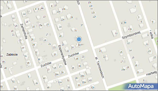 Tarnów, Aleja Tarnowskich, 33, mapa Tarnów