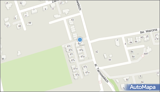 Tarnów, Aleja Tarnowskich, 67a, mapa Tarnów