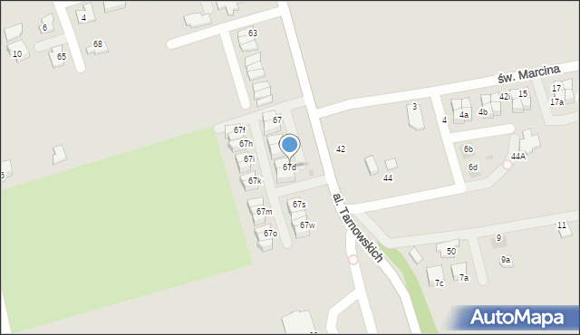 Tarnów, Aleja Tarnowskich, 67d, mapa Tarnów