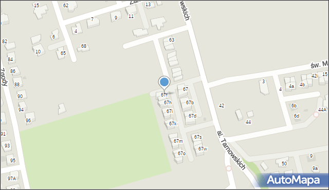 Tarnów, Aleja Tarnowskich, 67f, mapa Tarnów