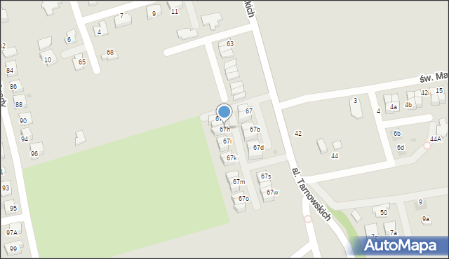 Tarnów, Aleja Tarnowskich, 67h, mapa Tarnów