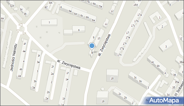 Tczew, Aleja Zwycięstwa, 8, mapa Tczew