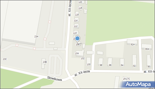 Teresin, Aleja XX-lecia, 106, mapa Teresin