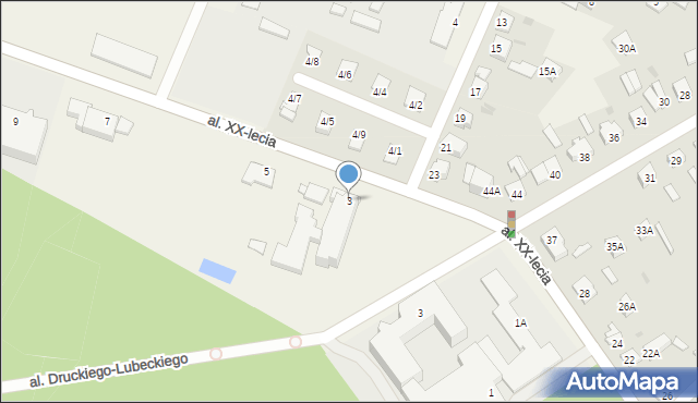 Teresin, Aleja XX-lecia, 3, mapa Teresin