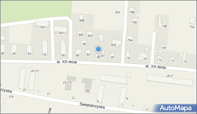 Teresin, Aleja XX-lecia, 82, mapa Teresin