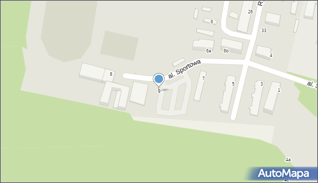 Tomaszów Lubelski, Aleja Sportowa, 9, mapa Tomaszów Lubelski