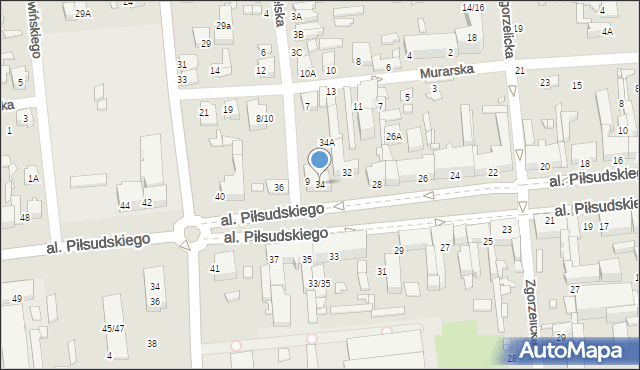Tomaszów Mazowiecki, Aleja Piłsudskiego Józefa, marsz., 34, mapa Tomaszów Mazowiecki